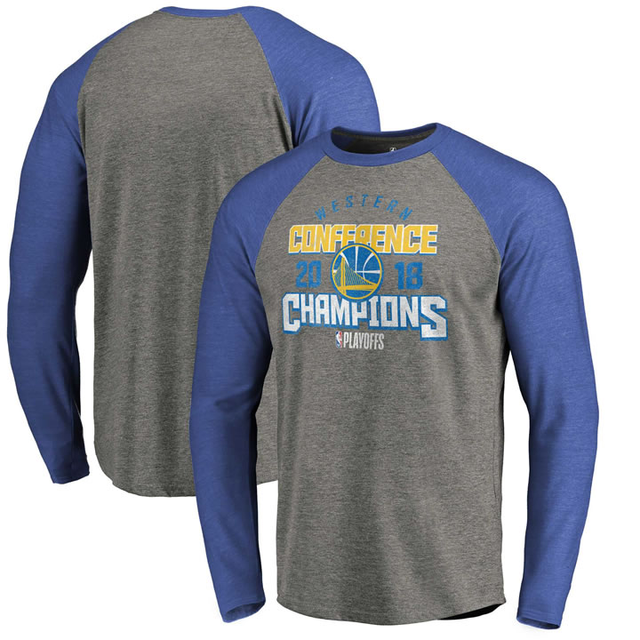Golden State Warriors Fanatics Branded 2018 Western Conference Champions Catch and Shoot Tri-Blend Long Sleeve Raglan T-Shirt - Heather Gray,We sell and wholesale Golden State Warriors Fanatics Branded 2018 Western Conference Champions Catch and Shoot Tri-Blend Long Sleeve Raglan T-Shirt - Heather Gray on line form chian!
